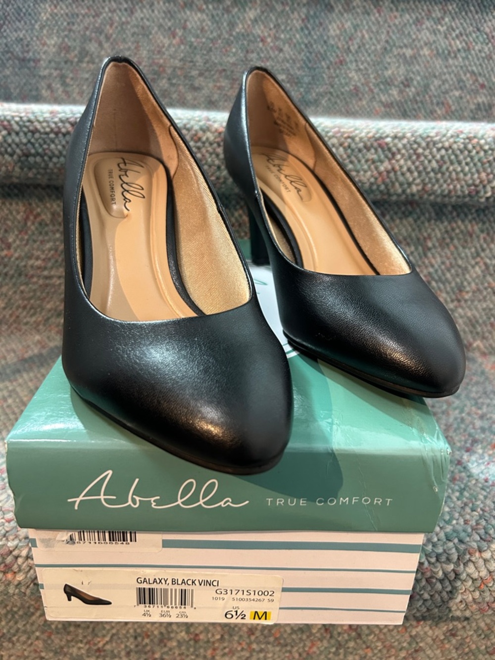 Abella Black Classic  Pointed-Toe Pump
